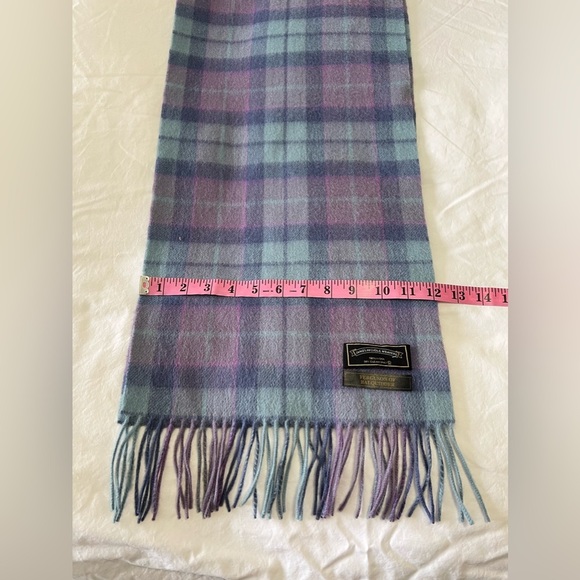 JAMES PRINGLE WEAVERS | Wool Ferguson of Balquidder Tartan Plaid Scarf Pastel - Picture 3 of 5